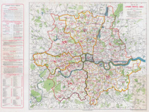 1930 An Original Authentic Vintage MAP OF THE LONDON POSTAL AREA