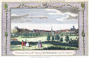 1787 Antique Print ACCURATE VIEW OF THE TOWN NOTTINGHAM Hogg (LP1-43)