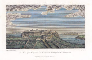1802 Fine Antique Print VIEW OF FORTIFICATIONS & ENTRANCE TO VALLETTA Vallette Malta