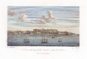 1802 Antique Print VIEW OF THE CITY OF VALLETTA (Valette) Grand Harbour MALTA