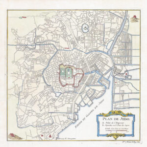 1749 Original Antique Map PLAN DE JEDO Tokyo Japan by Jacques Bellin (LM63)