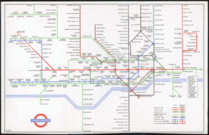 1948 Rare Original vintage LONDON UNDERGROUND MAP No 1 by Harry Beck (LM63)