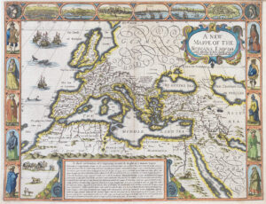 1626 A NEW MAPPE OF THE ROMANE EMPIRE Roman John Speed Map George Humble