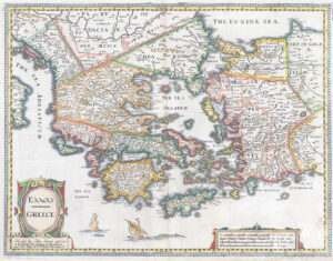 1676 Antique Map of GREECE by John Speed Bassett & Chiswell Edition (sm)