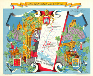 1954 A fine original vintage FRENCH WINE VINEYARD Advertising Poster Remy Hetreau