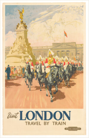 1930 VISIT LONDON TRAVEL BY TRAIN BRITISH RAILWAYS Original Poster Gordon Nicholl