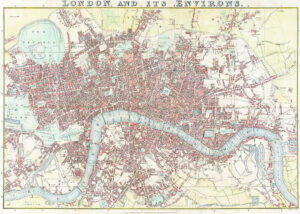 1818 Original Antique Map LONDON AND ITS ENVIRONS by Longman Hurst