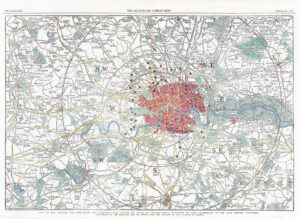 1857 Original Antique Map LONDON Toll Gates Reform Six Miles Charing Cross (LM65)