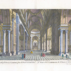 1755 Antique London INSIDE ST PAUL'S CATHEDRAL WEST END CHOIR Stow (ST68)