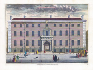 1755 Antique Print London SOUTH SEA HOUSE BISHOPSGATE STREET Stow (ST51)