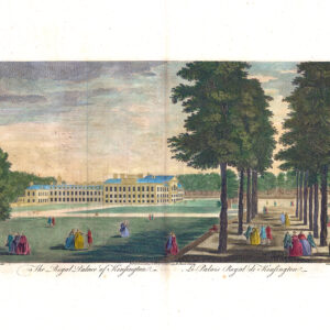 1755 Original Engraved print London THE ROYAL PALACE OF KENSINGTON Stow (ST56)