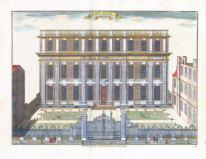 1755 Engraved print London POWIS HOUSE IN ORMOND STREET by Stow (ST36)