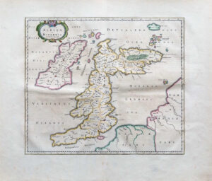 1654 - Insulae Albion et Hibernia Ptolemeaic Map of British Isles Blaeu (LM10)