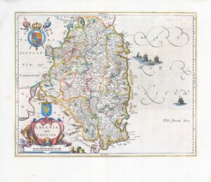 1654 LAGENIA ANGLIS LEINSTER Large Map of Ireland by BLAEU (BS2-4/5)