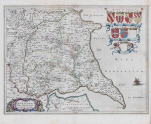 1654 EBORACENSIS PARS ORIENTALIS Yorkshire East Riding Antique Map by Blaeu