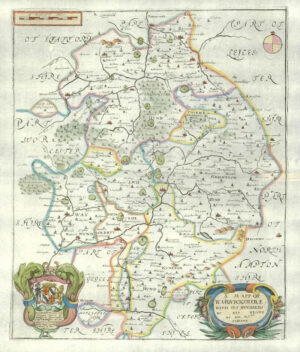 1673 1st ISSUE Antique Map 'A MAPP OF WARWICKSHIRE' by Richard Blome