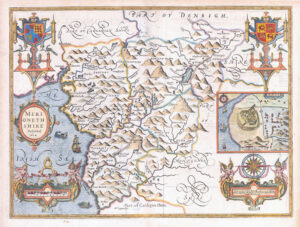 1676 Original Antique Map MERIONETHSHIRE by John Speed WALES