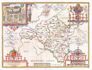 1676 Antique Map THE COUNTIE OF RADNOR Radnorshire Wales by JOHN SPEED