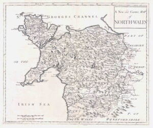 1722 A NEW AND CORRECT MAP OF NORTH WALES by Robert Morden (GSM34)
