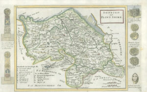 1733 - Rare Antique Map DENBIGHSHIRE & FLINTSHIRE by Herman Moll Wales (27)