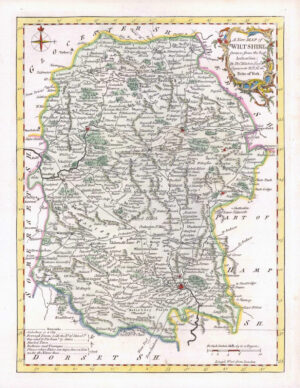 1764 Antique Map of WILTSHIRE by Thomas Kitchin (KCM48)
