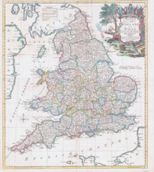 c1767 Antique Map AN ACCURATE MODERN MAP OF ENGLAND WALES by Sayer (LM13)