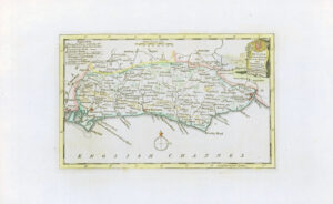 1769 SUSSEX Drawn from an Actual Survey Antique Map Thomas Kitchin (KSMb-22)