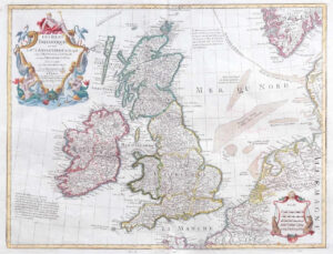 1772 LES ISLE BRITANNIQUES d'ANGLETERRE British Isles Large Map  (LM10)