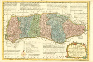 1777 Antique Map SUSSEX Emanual Bowen Divided Rapes Deanries Hundreds (BCM35)
