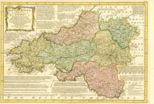 1777 Antique Map of SOUTH WALES Emanual Bowen Divided Counties Hundreds (BCM37)