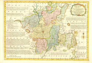 1777 Antique Map WORCESTERSHIRE by Emanual Bowen Divided into Hundreds (BCM41)