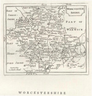 c1780 Original Antique Map WORCESTERSHIRE by John Seller / Francis Grose (GR)