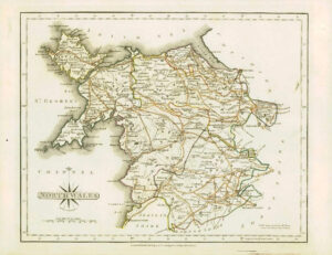 1793 Original Antique MAP of 'NORTH WALES' by John Cary Outline Colour (49)