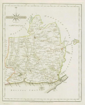 1793 Original Antique MAP of 'MONMOUTHSHIRE' Wales by John Cary (CM2/23)