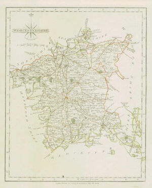 1793 Original Antique MAP of 'WORCESTERSHIRE' by John Cary (CM2/39)