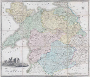 1797 THIS MAP OF NORTH WALES WATKIN WILLIAMS WYNN John Evans FOLDING MAP