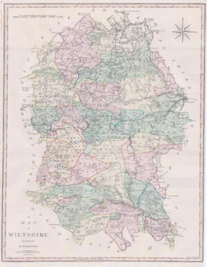 1800-10 Large Engraved Map of WILTSHIRE by John Cary Original Colour (CL9)