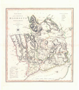 1801 Large Antique Map MONMOUTHSHIRE WALES by C Smith (SM2/1)