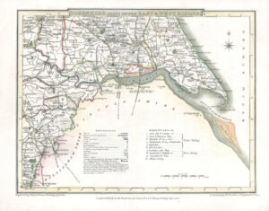 1808 Original Antique Map of YORKSHIRE EAST & WEST RIDING by J Roper   (LSM9)