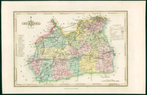 1812 - Original Antique Map of "SURREY" by S.A. Oddy hand colouring (bm34)