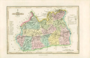 1812 - Original Antique Map of "SURREY" by S.A. Oddy hand colouring (bm34)