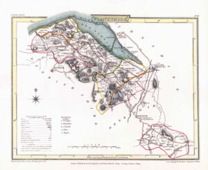 1816 Original Antique Map WALES FLINTSHIRE  original colour (ET-53)