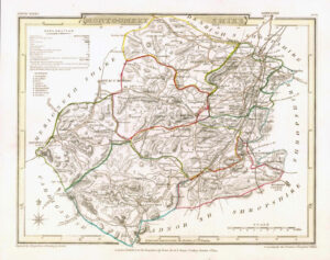 1816 Original Antique Map WALES MONTGOMERYSHIRE original colour (ET-56)