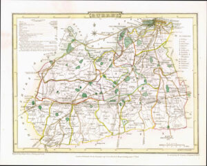 1816 Original Antique Map SURREY original colour (ET-37)