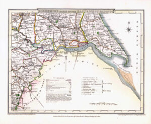 1816 Original Antique Map YORKSHIRE EAST and WEST RIDING original colour (ET-46)