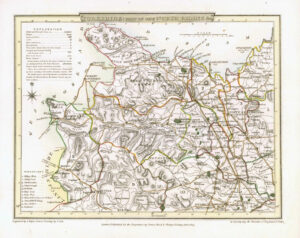1816 Original Antique Map YORKSHIRE HEART NORTH RIDING original colour (ET-44)