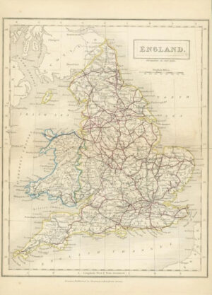 c1820 - Original Antique Map ENGLAND Chapman Hall outline hand colour (CP7-M)