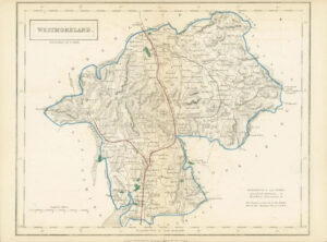 c1820 - Antique Map WESTMORELAND Chapman Hall outline hand colour (CP33-M)