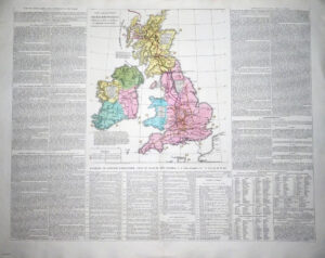 1829 Original Large Antique Map - BRITISH ISLES Iles Britanniques  (LM3)