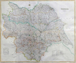 c1831 Huge Map of YORKSHIRE by Henry Teesdale 4 conjoined separate maps (LM10)